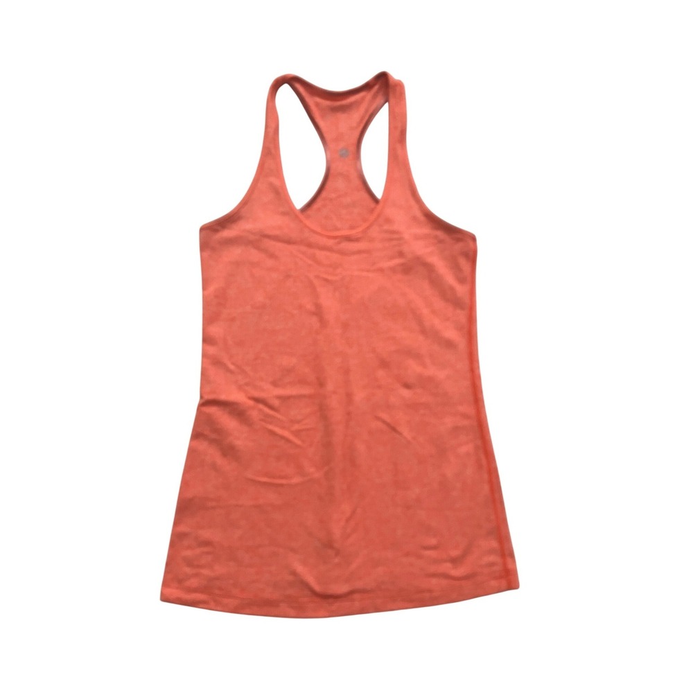 Lululemon Cool Racerback Tank Top Heathered Orange Space Dye Womens Slim Fit